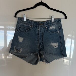 H&M Blue Distressed Jean Shorts